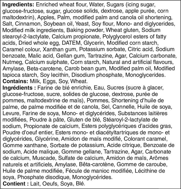 Torsades aux pommes Mon marché fraîcheur 6 beignes, total de 606 g