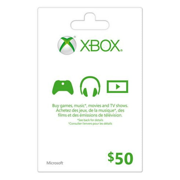 Carte-cadeau Xbox Live de 50 $