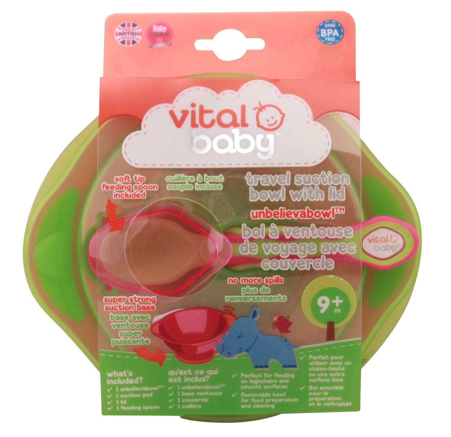 Pink Vital Baby Unbelievabowl Suction Bowl