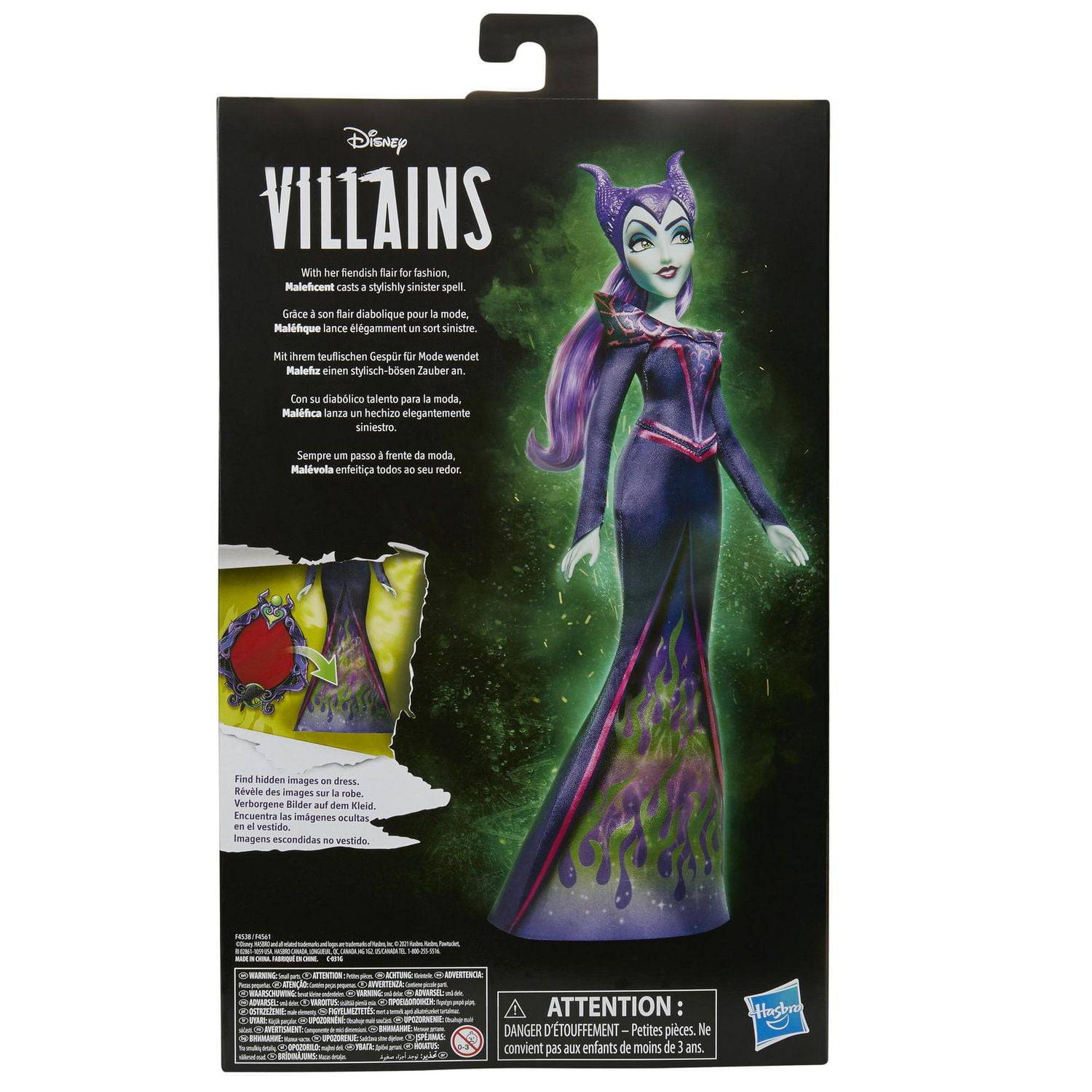 Disney Villains Maleficent Fashion Doll, Accessories and Removable Clothes,  Disney Villains Toy for Kids 5 Years and Up
