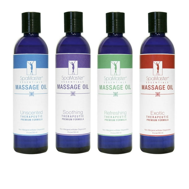 Huiles variées pour massage aromathérapeutique de Master Massage, assortiment de 4 huiles