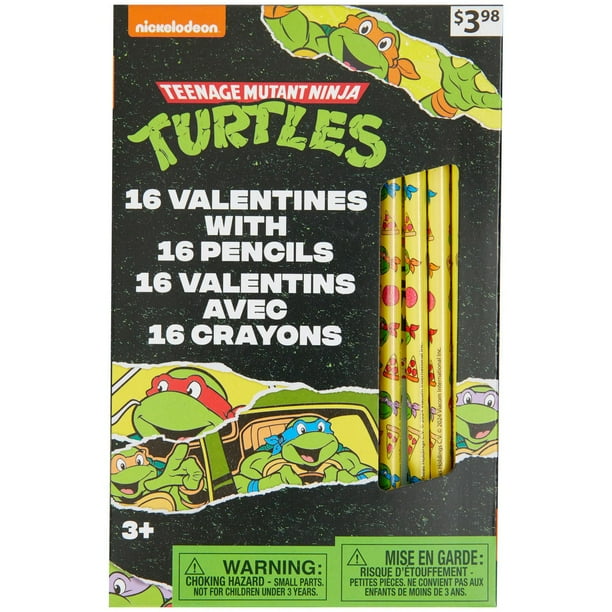 Teenage Mutant Ninja Turtles Valentine Cards with Pencils, Multi ...