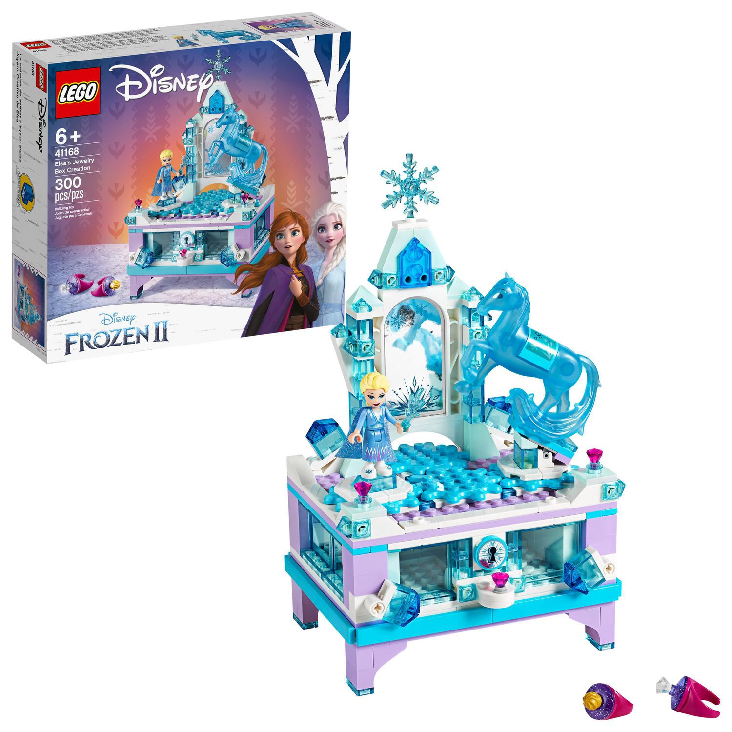 New 2019 300 Pieces LEGO Disney Frozen II Elsa’s Jewelry Box Creation 41168 Disney Jewelry Box Building Kit with Elsa Mini Doll and Nokk Figure for Creative Play 