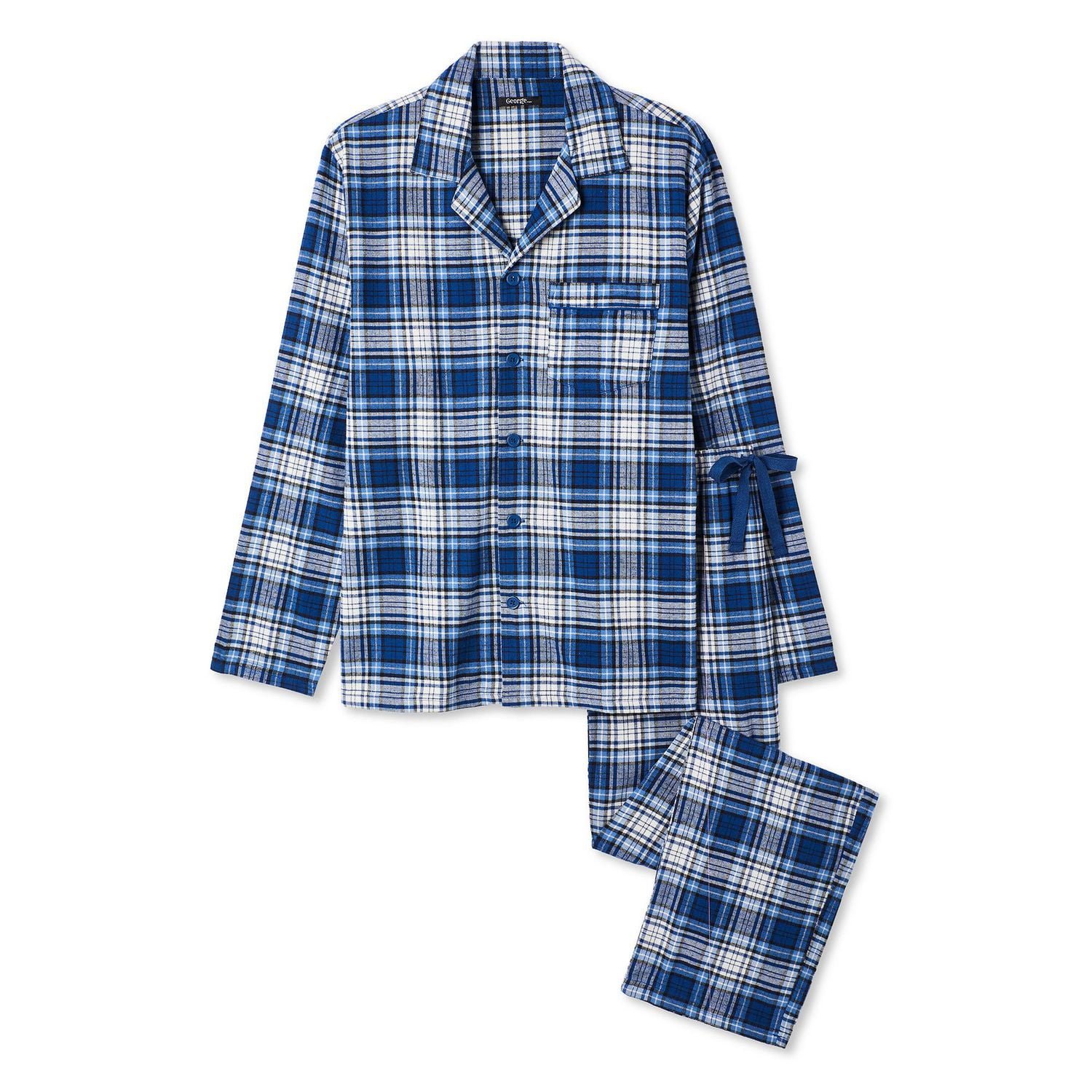 George Men's Notch Collar Pajama 2-Piece Set