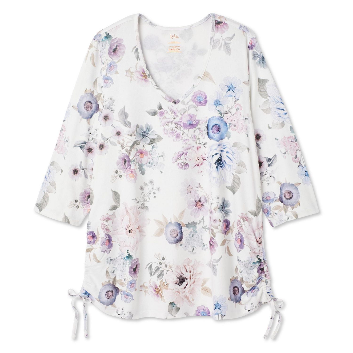 Iyla Women's Plus Side Ruched Top, Sizes 1X-4X