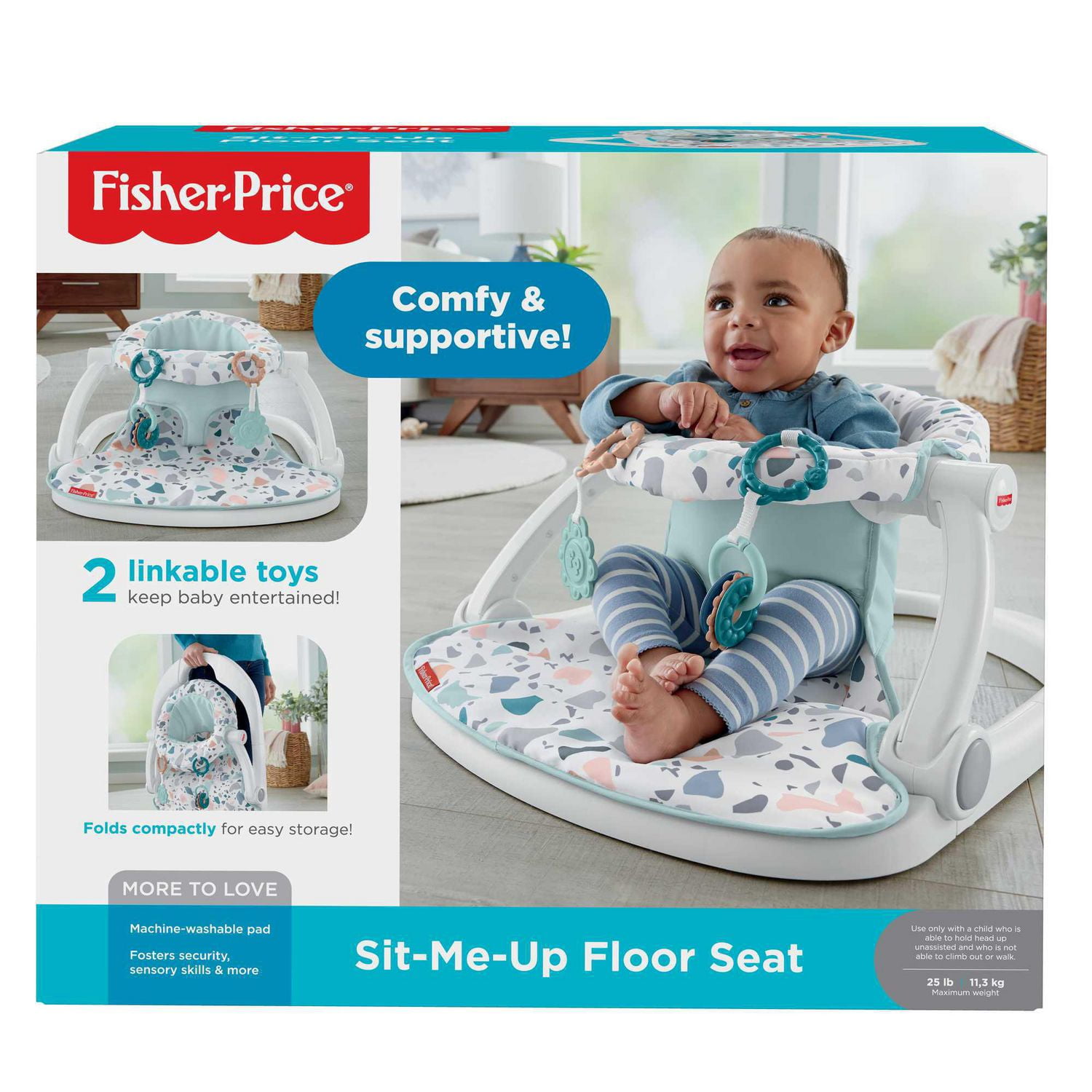 Fisher Price Sit Me Up Floor Seat Pacific Pebble portable