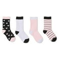 thumbnail image 1 of Athletic Works Girls' Crew Socks 4-Pack, 1 of 1