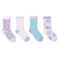 thumbnail image 1 of Athletic Works Girls' Crew Socks 4-Pack, 1 of 1