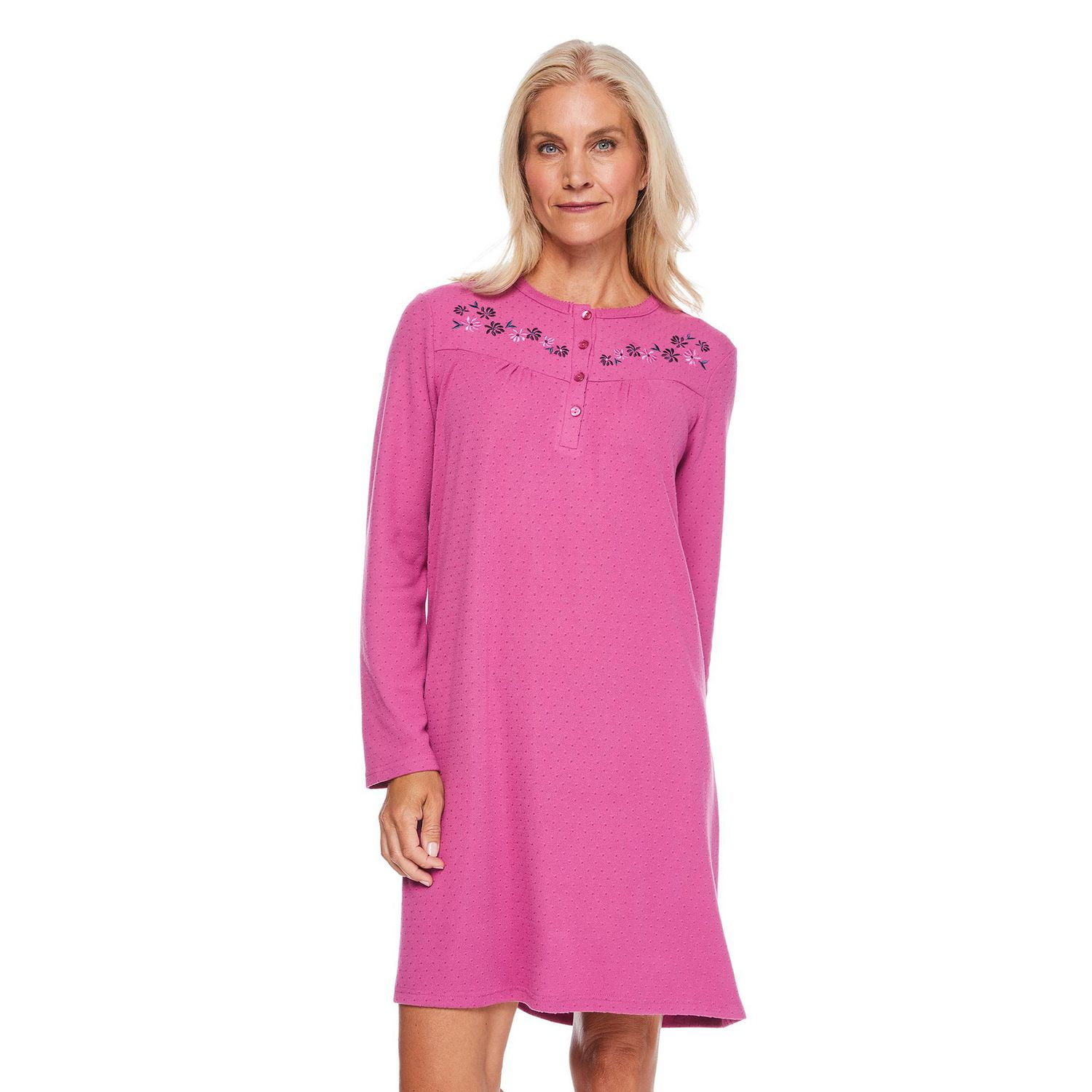 Chemise de nuit à col henley Iyla pour femmes