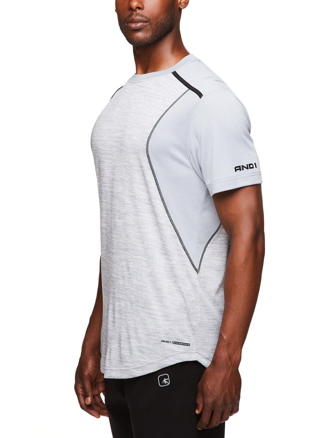 AND1 Haut Performance à manches courtes pour hommes et grands hommes, jusqu'à la taille XL