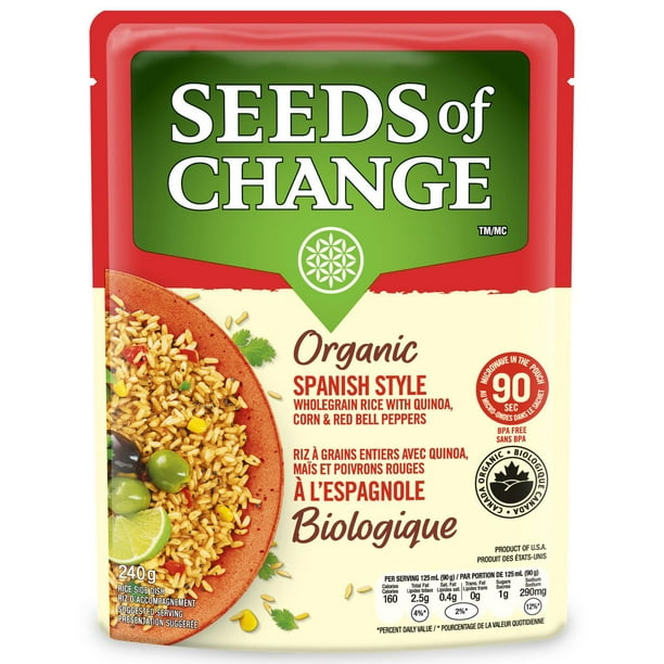 Riz à grains entiers biologique avec quinoa, poivrons rouges et maïs à l'Espagnole de Seeds of Change® 240 g