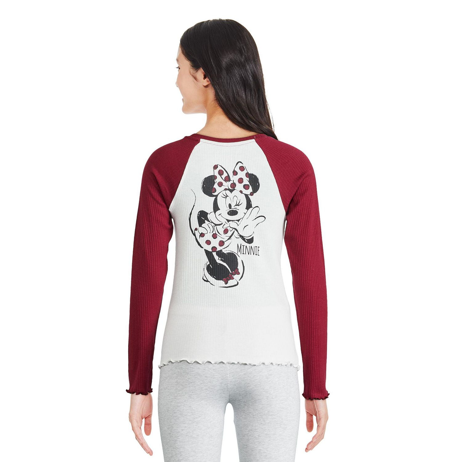 T-shirt raglan Minnie Mouse Disney pour filles Tailles TP–TG