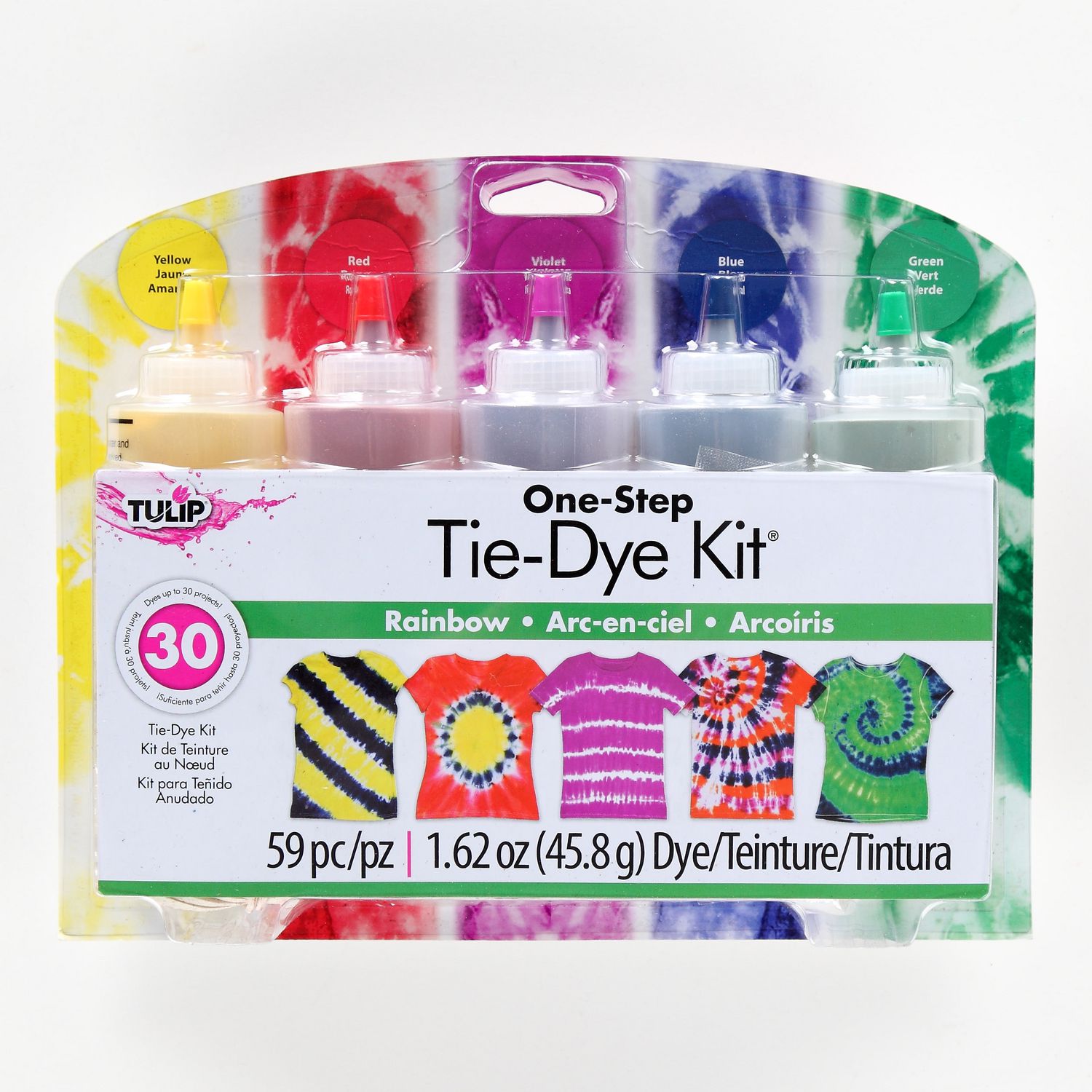 Tulip One-Step Tie-Dye 5 Color Kit Rainbow, One-Step Tie-Dye Kit