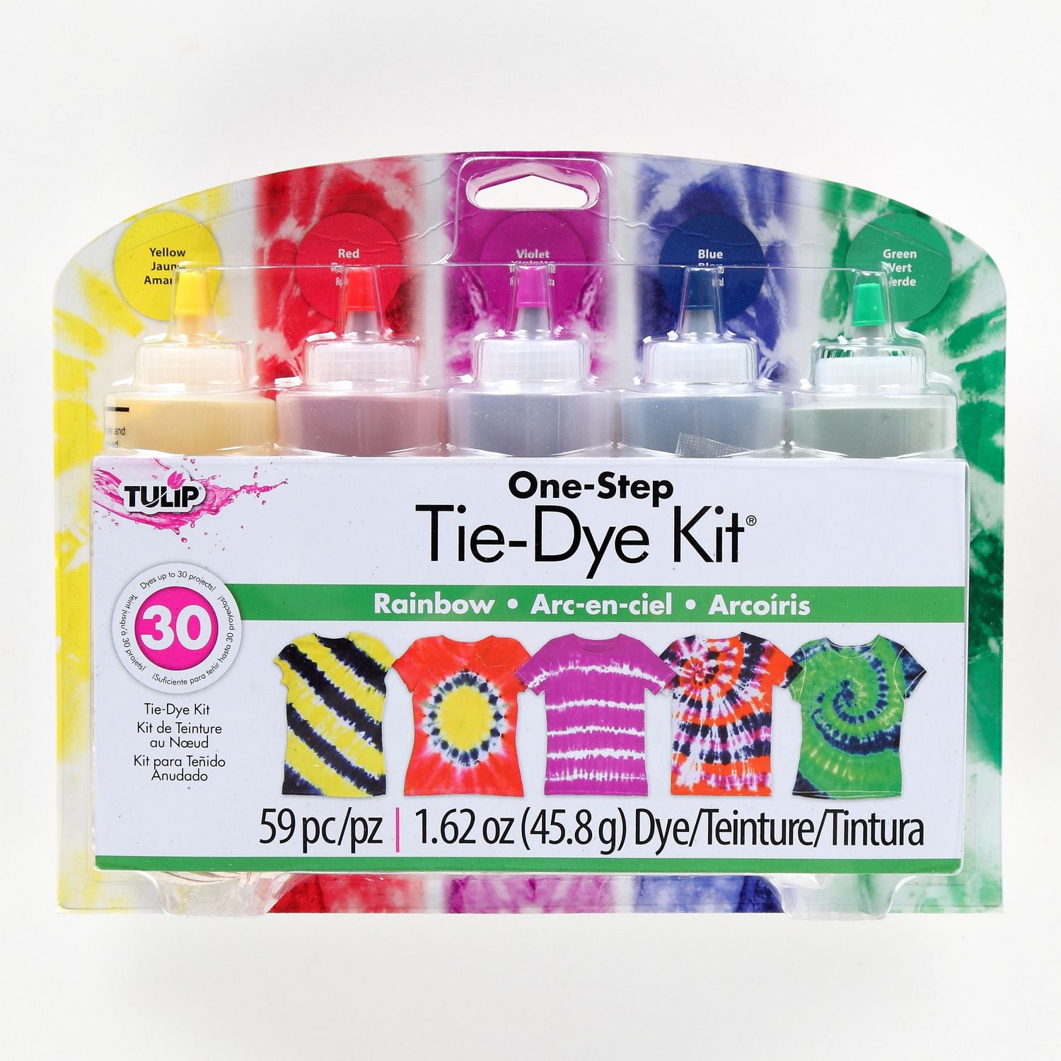 Tulip One-Step Tie-Dye 5 Color Kit Rainbow, One-Step Tie-Dye Kit