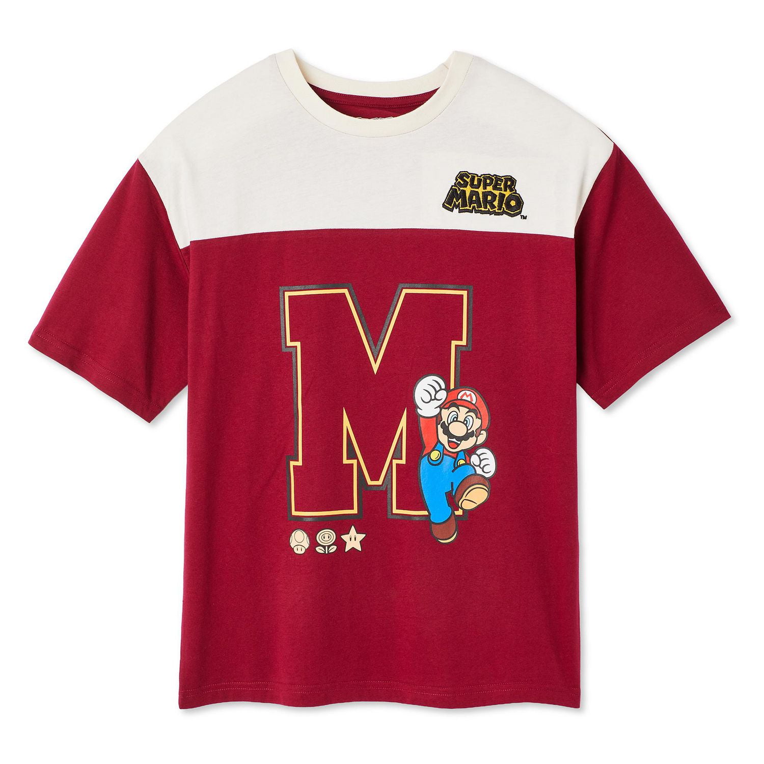 T-shirt à manches courtes Super Mario pour garçons Tailles TP–TG