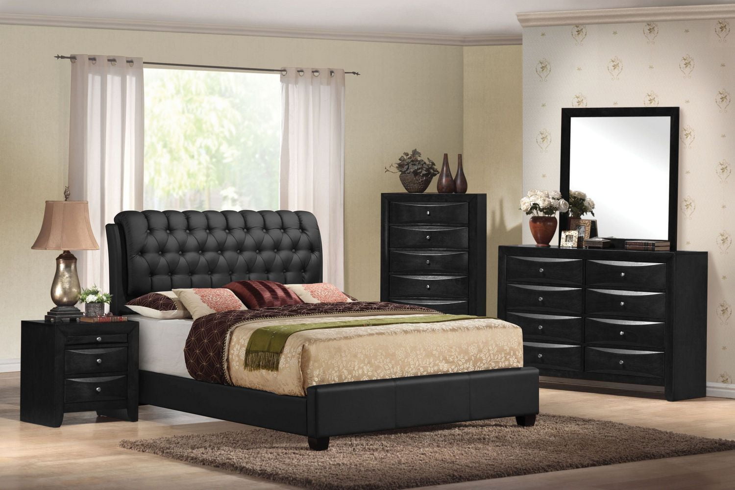 ACME Ireland II Queen Bed in Black PU Walmart Canada