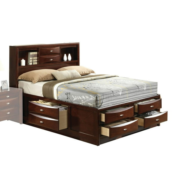 ACME Ireland Eastern King Bed with Storage in Espresso