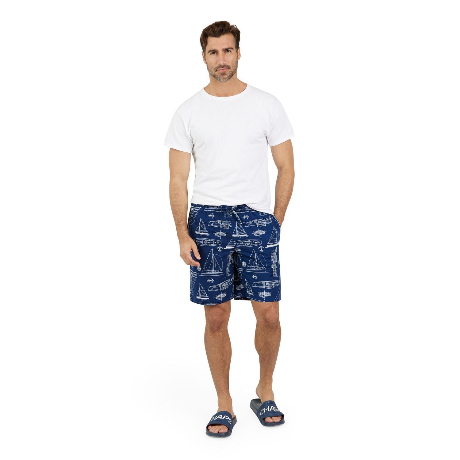 Short de détente de nuit en molleton pour hommes avec poches Chaps