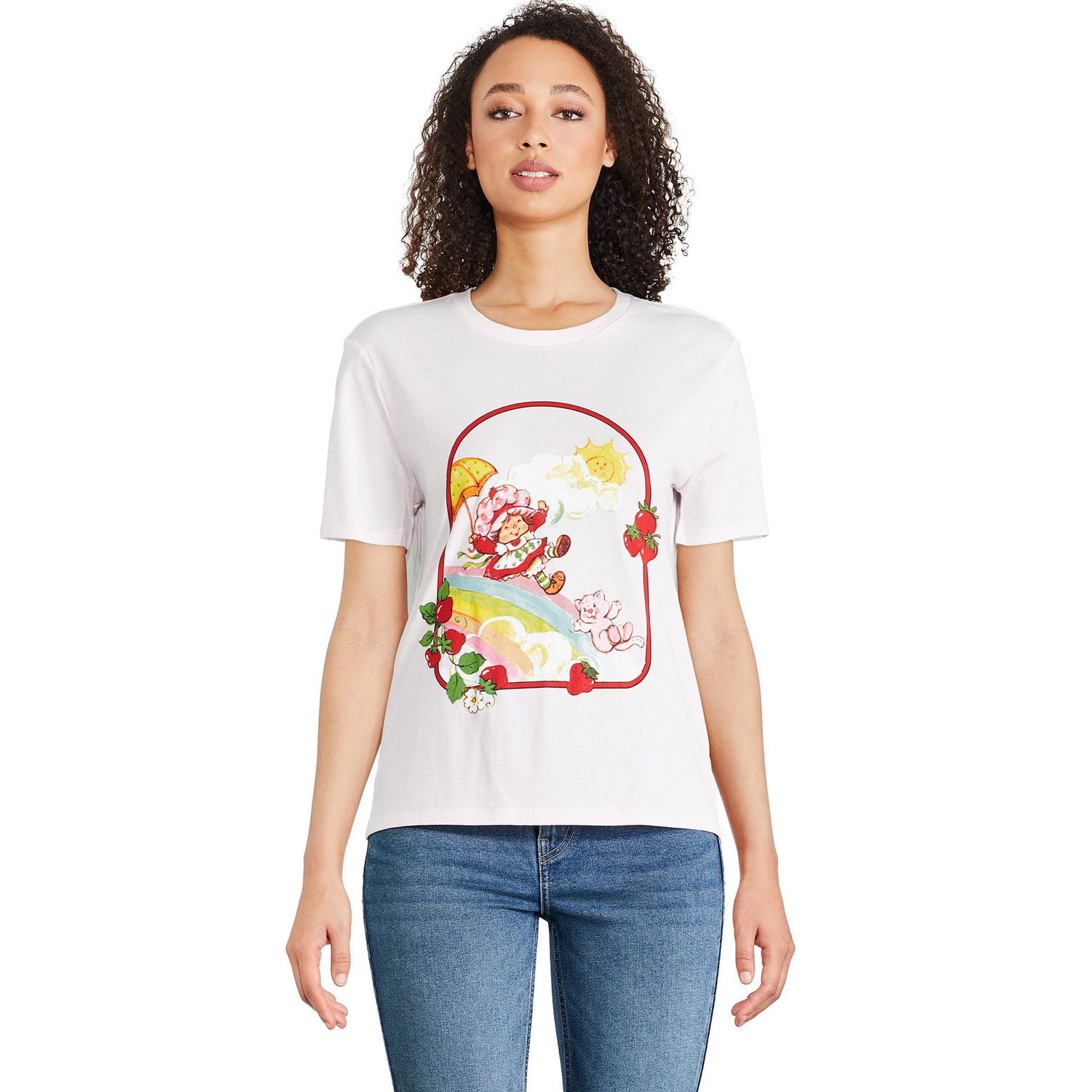 T-shirt à manches courtes Fraisinette pour femmes Tailles TP–TG