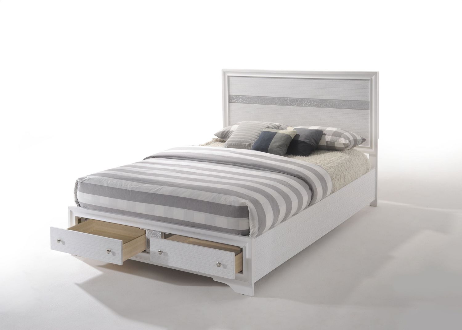 Acme naima white queen outlet bed with storage