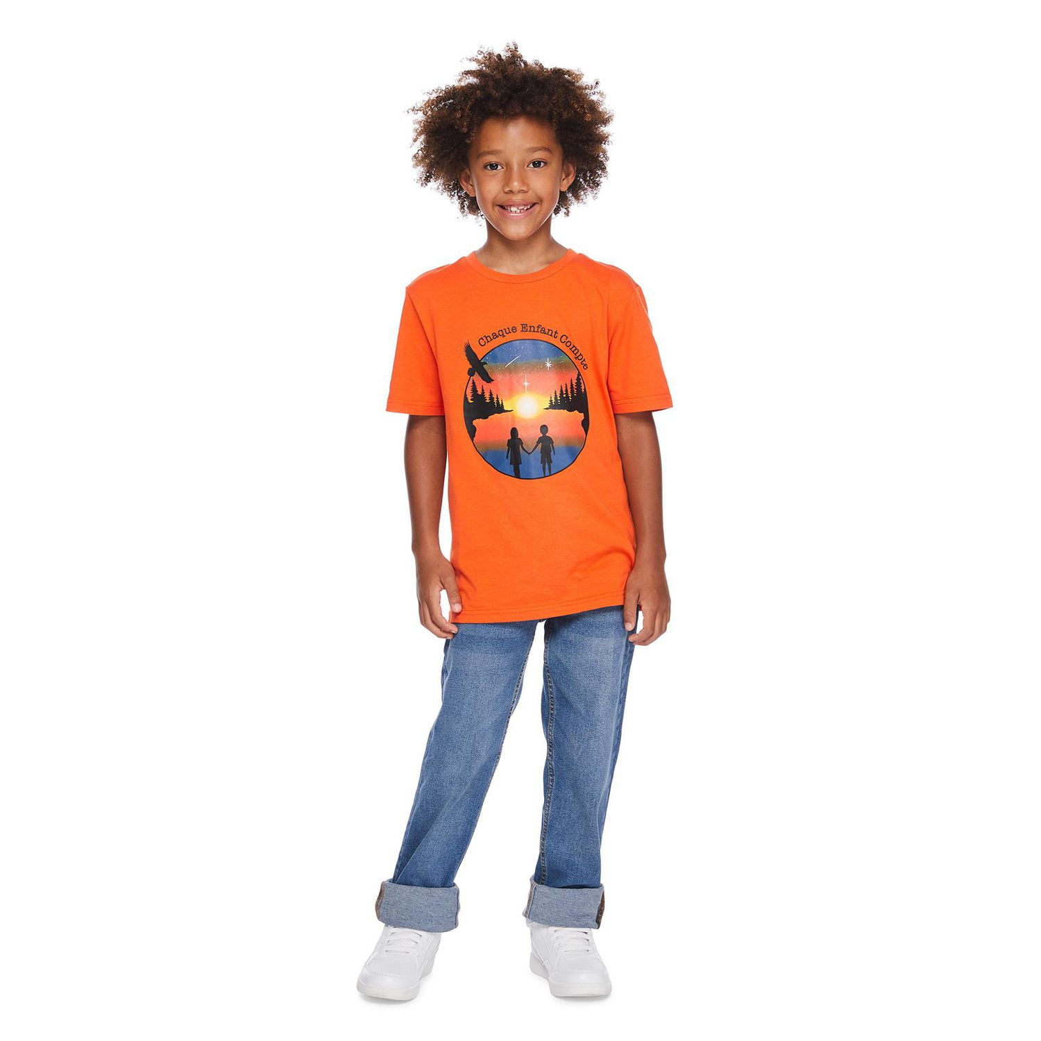 Indigenous Proud Kids’ Gender Inclusive Tee - French, Sizes XS-XL