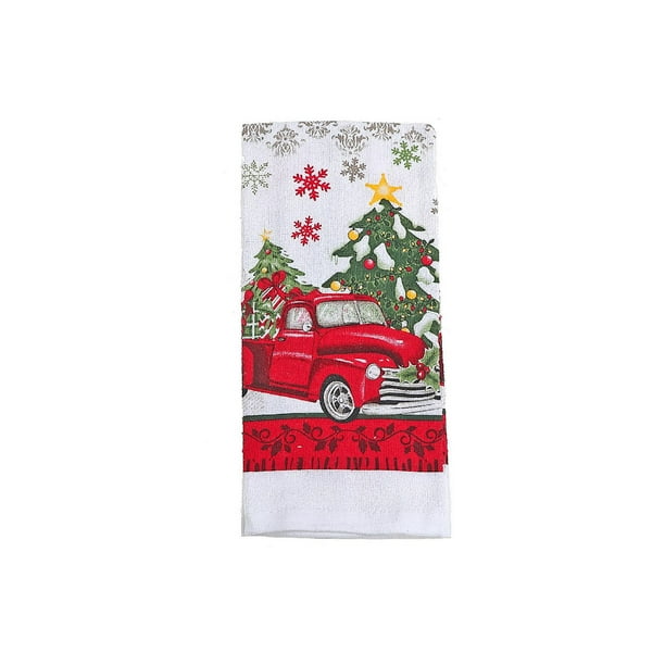 Hand Towel (Red Truck With Tree) Set of 6 Walmart.ca