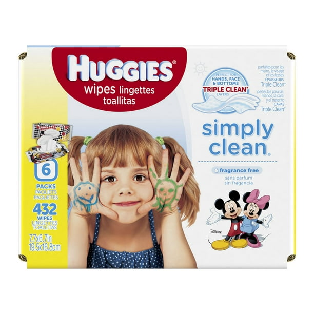 Débarbouillettes Huggies® Simply Clean, Emballage de recharge Bonus pack 432ct