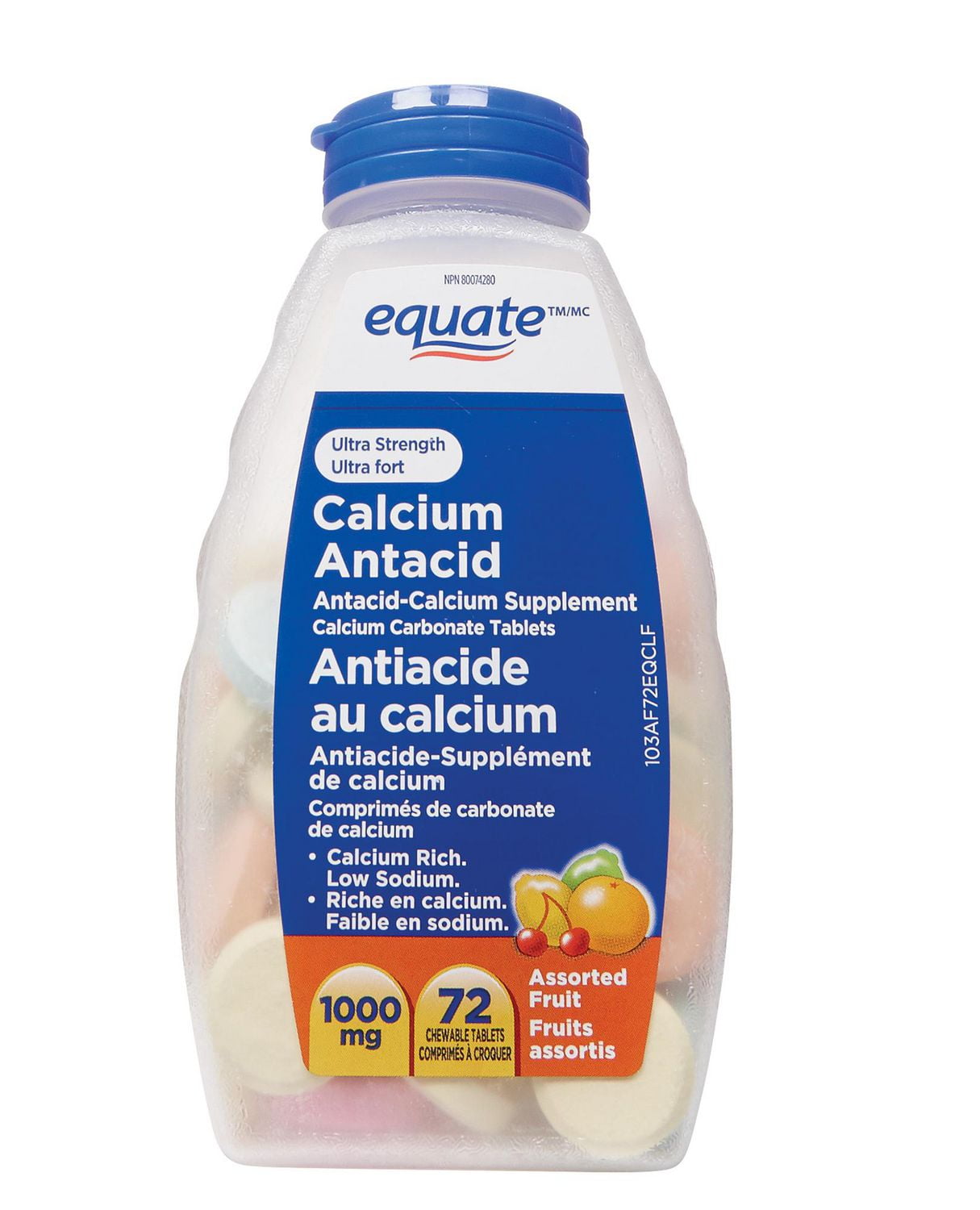 Equate Ultra Strength Calcium Antacid, Assorted Fruit 1000mg Walmart