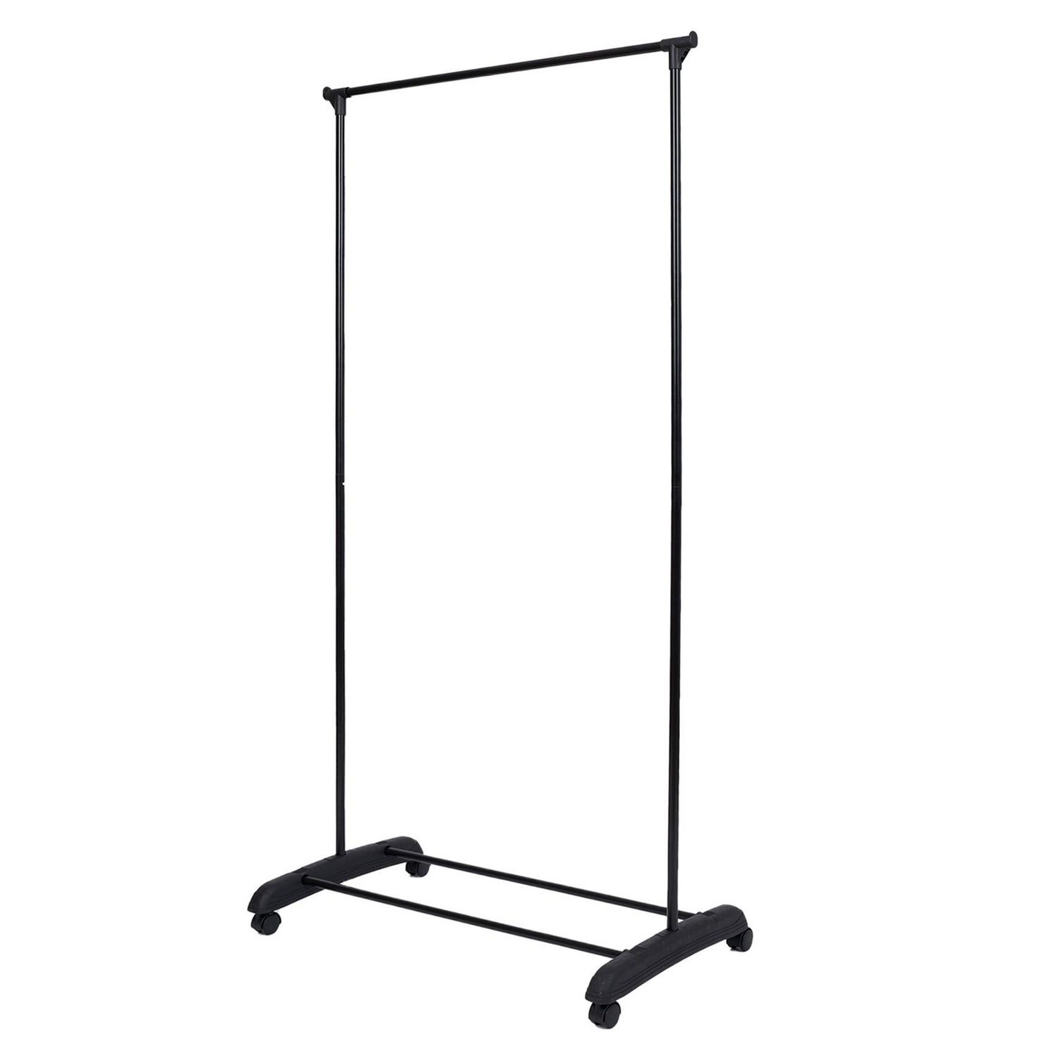 Mainstays Simple Single Rod Garment Rack, Black, Perfect hanging storage  rack for your T-shirt, skirt other light clothes and shoes