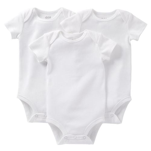 Child of Mine by Carter's pqt de 3 maillots manches courtes blanc