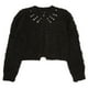 Cardigan en tissu pelucheux noir à encolure à pierreries George British Design pour filles – image 1 sur 3