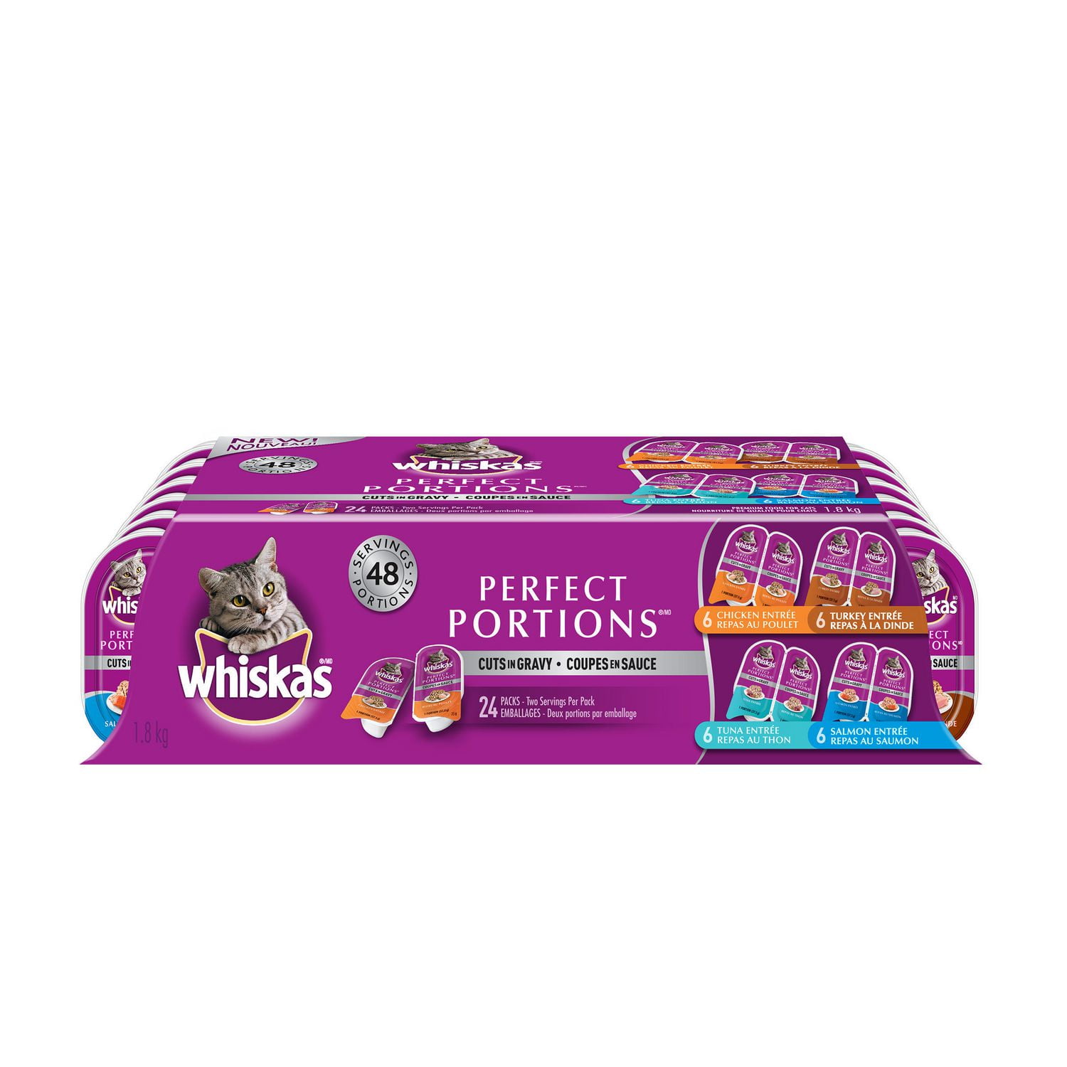 Whiskas Perfect Portions Cuts in Gravy Variety Pack Wet Cat Food
