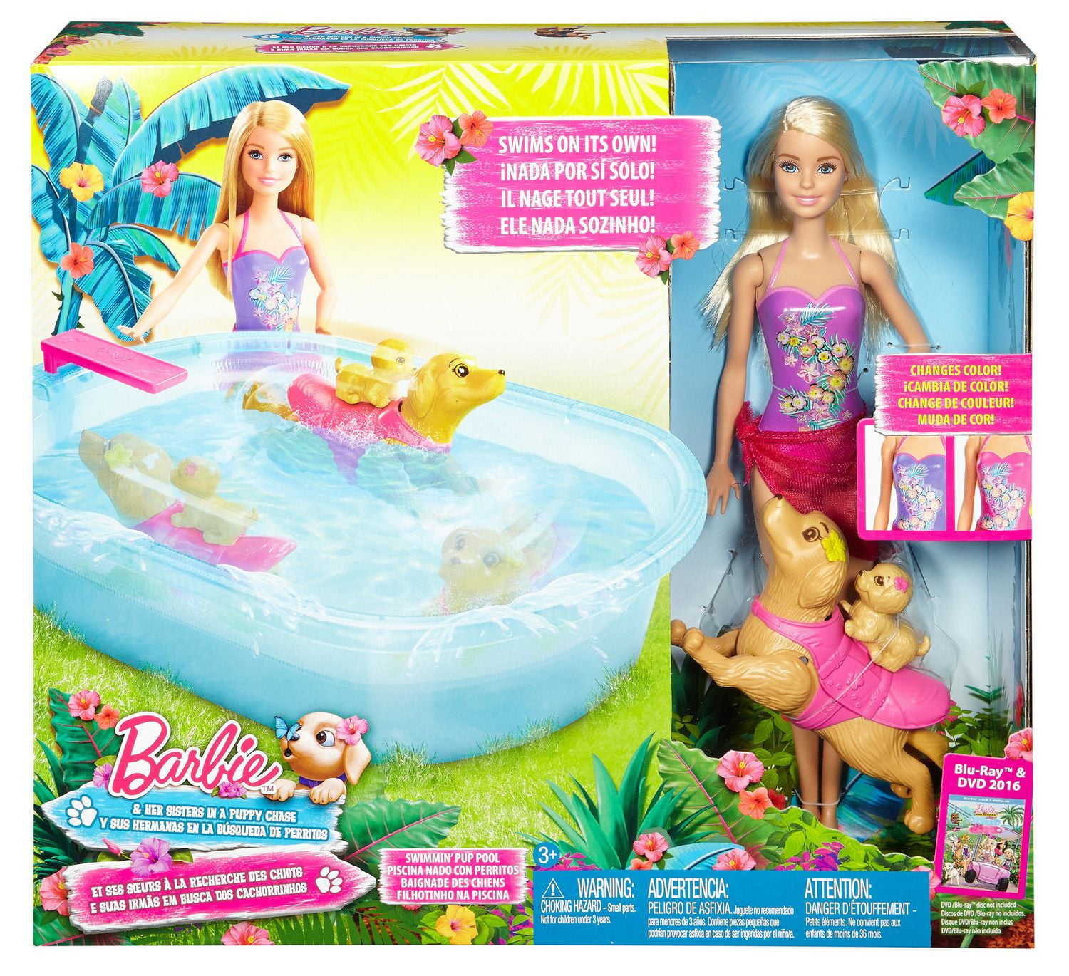 Coffret de jeu Piscine et plongeoir des chiens de Barbie Walmart