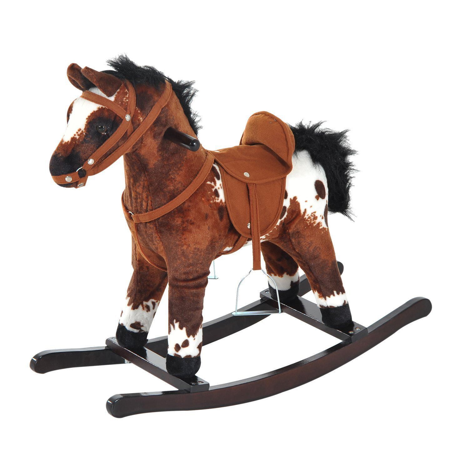 Qaba 24” Plush Ride on Rocking Horse with Sound | Walmart Canada