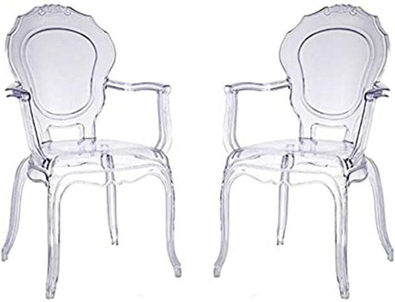 Heavenly Collection - Clear Plastic Arm Chair Princess - SET OF 2 ...