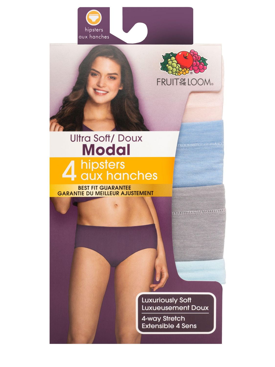 Fruit of the Loom paq. de 4 slip aux hanches Modal Taille : 5 - 8