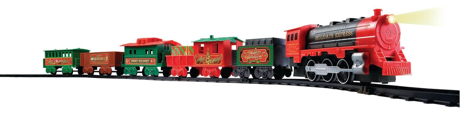 EZTEC BATTERY OPERATED HOLIDAY EXPRESS CHRISTMAS TRAIN SET 54 PIECES TRAIN SET HOLIDAY EXPRESS