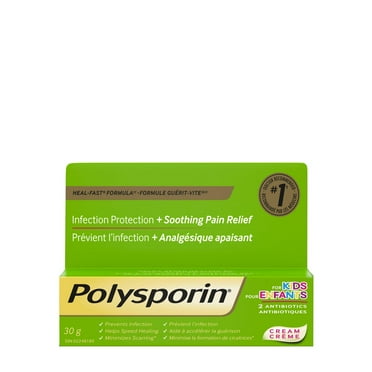 Polysporin for Kids Cream, Antibiotic Cream for First Aid Care of Minor Burns and Cuts, 30 g