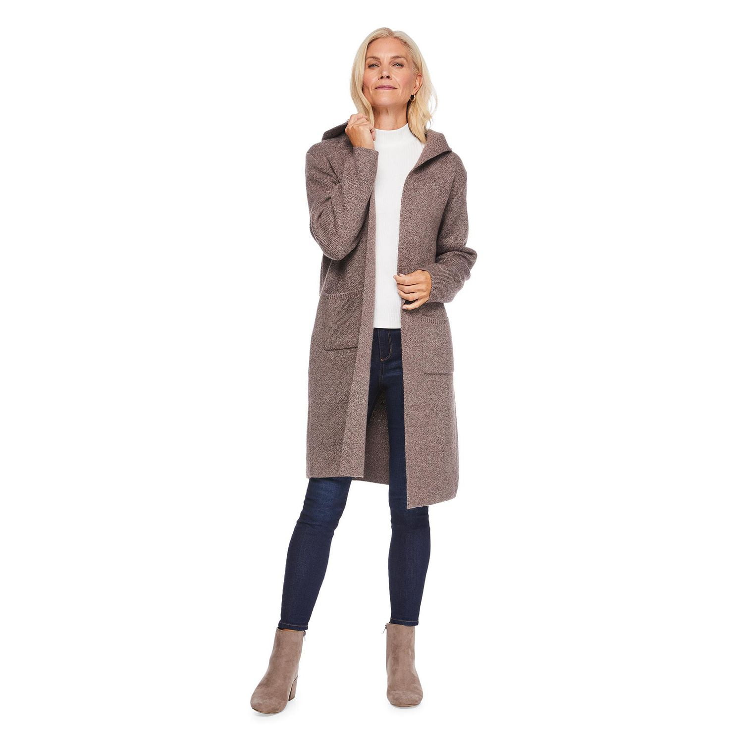 Manteau-cardigan à capuchon Iyla pour femmes Tailles P-TTG