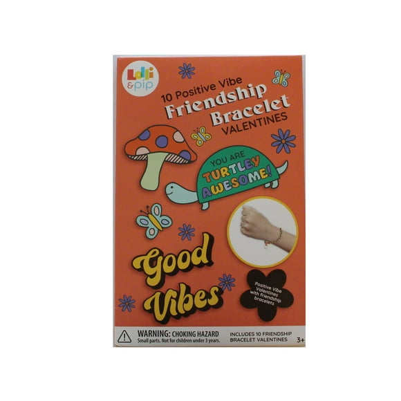 Lolli and Pip Valentine Exchange Cards with Friendship Bracelet, 10 count