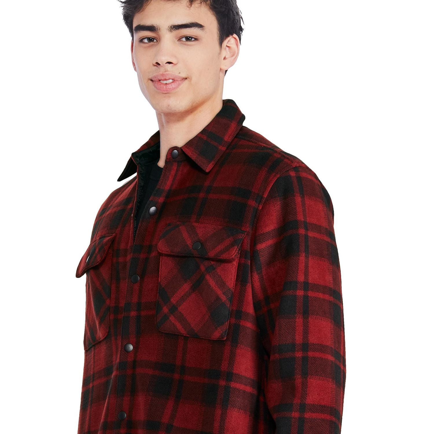 George Men's Teddy Fleece Lined Overshirt, Sizes S-2XL