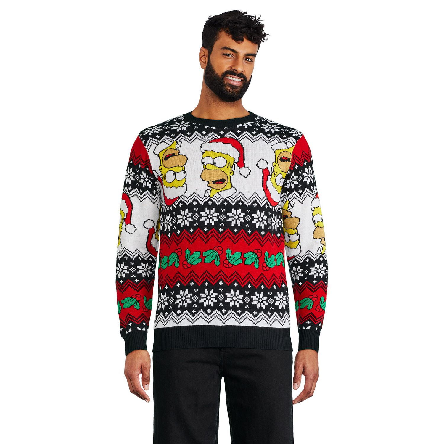 Chandail de Noël lumineux Les Simpson pour hommes