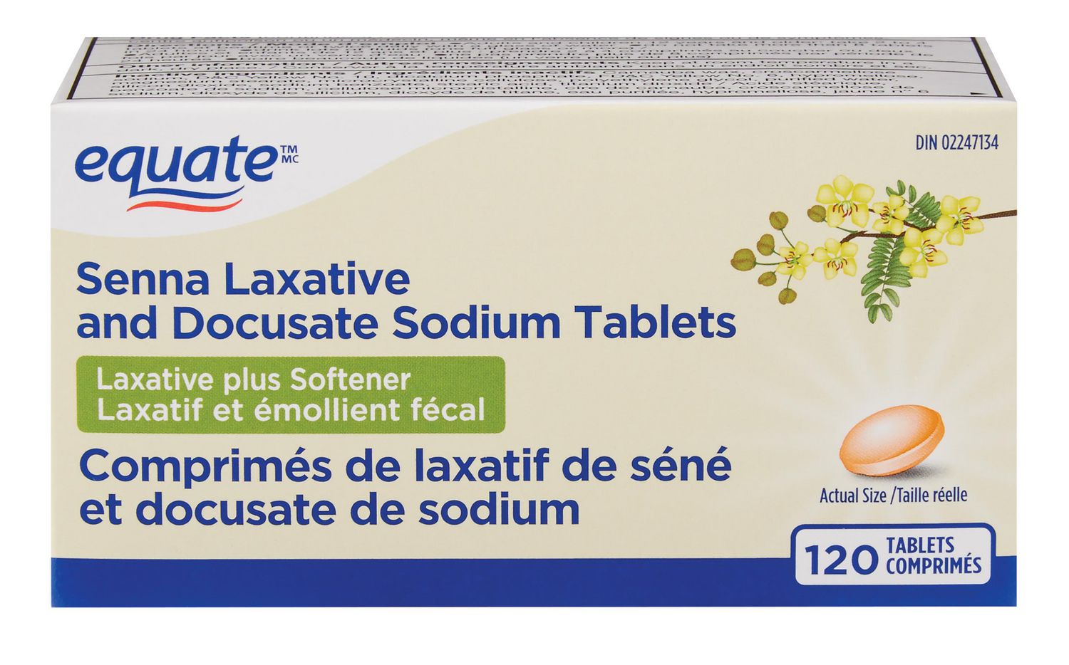 Equate Senna Laxative and Docusate Sodium Tablets, Laxative Plus Softener
