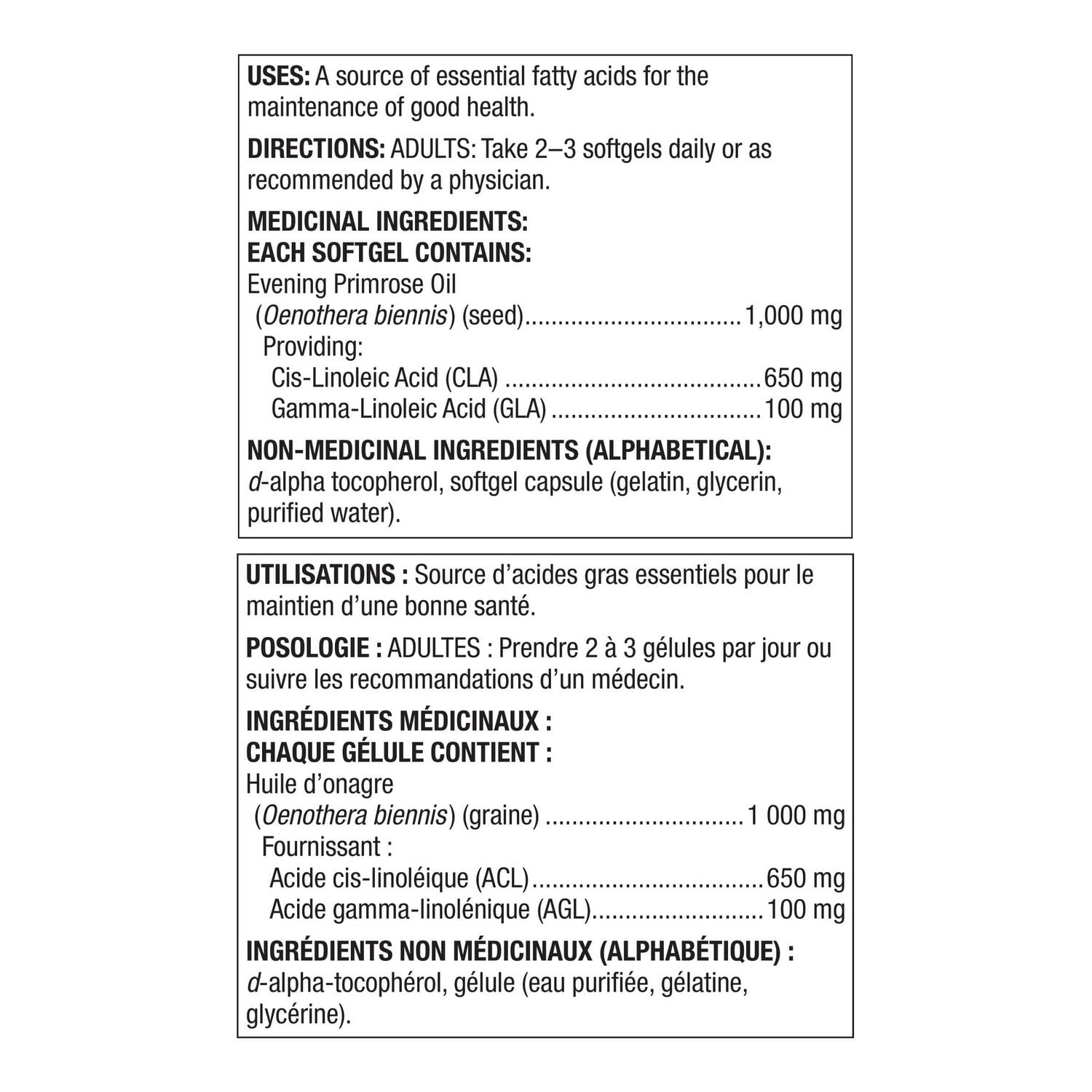 Spring Valley Huile d’onagre 1000mg 180 Gelules
