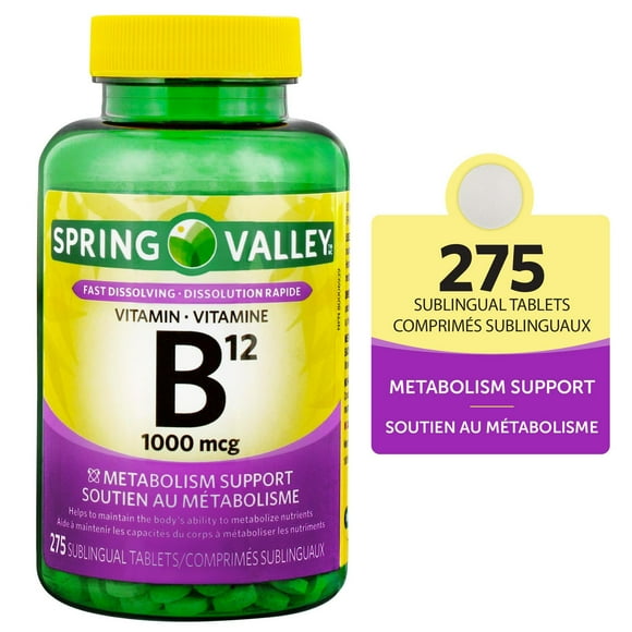 Spring Valley Vitamin B12 1,000mcg, 275 sublingual tablets
