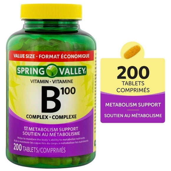 Spring Valley Vitamin B100 Complex, 200 Tablets