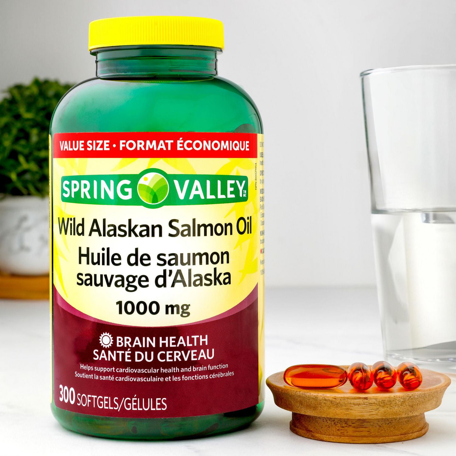 Spring Valley Wild Alaskan Salmon Oil 1000mg, 300 Softgels