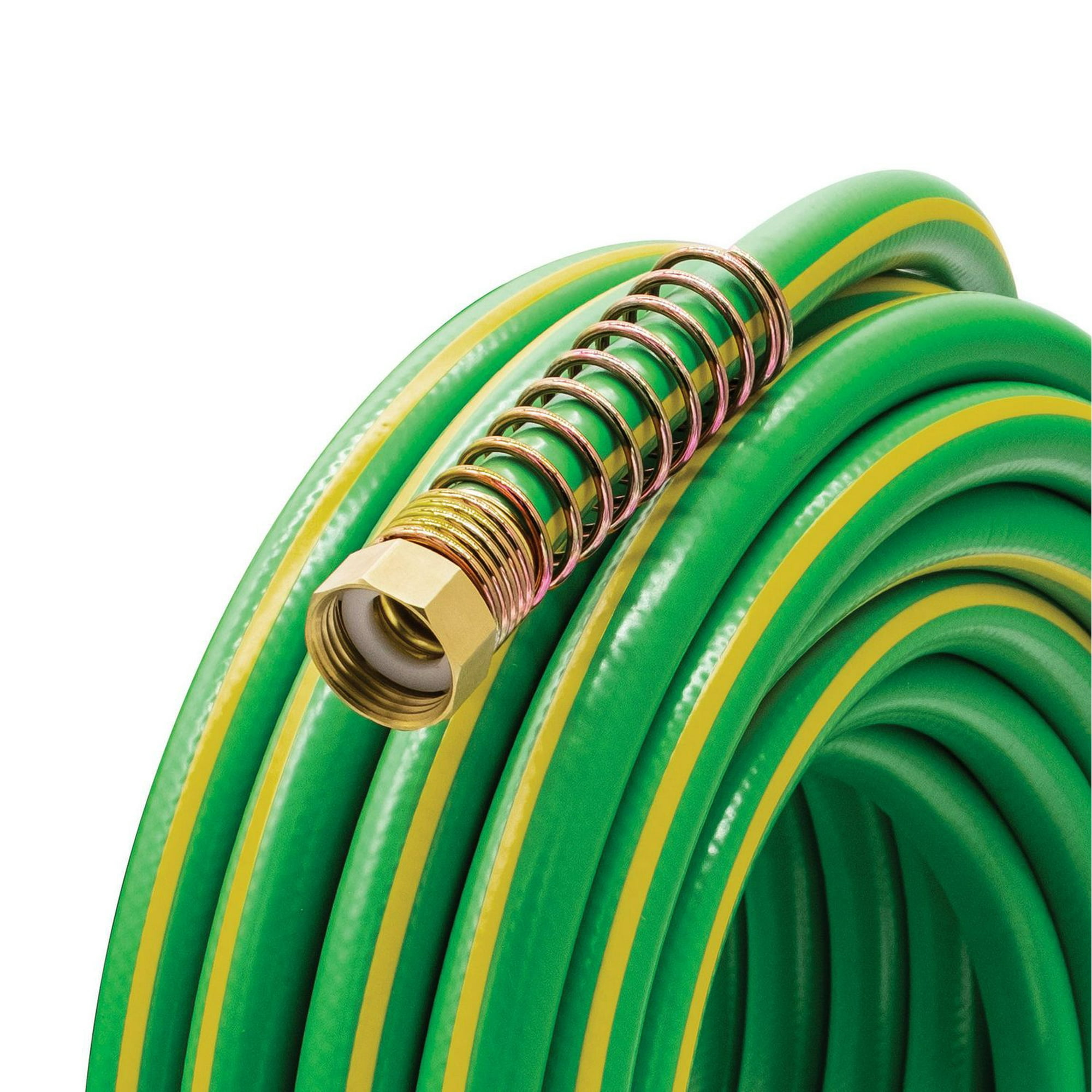 Fevone Garden Hose 100 ft x 5/8, Heavy Duty Water Hose, Flexible and Lightweight, Hybrid Hose Kink Free, Easy to Coil, Solid Aluminum Fittings - No