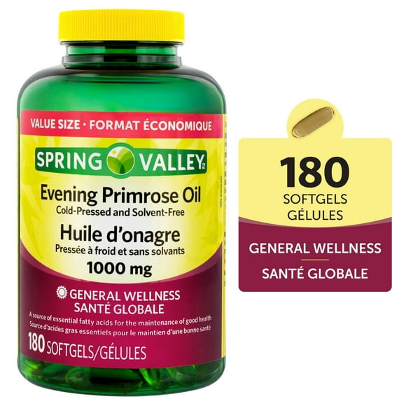 Spring Valley Evening Primrose Oil 1000mg, 180 Softgels