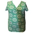 thumbnail image 1 of George Plus Ladies Short Sleeve Y-Neck Tee With Decorative Gathers, 1 of 1